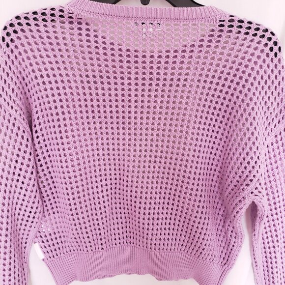 Calvin Klein Jeans Lavender 100% Cotton Open Stitch Sweater Size Petite Small - Picture 14 of 14